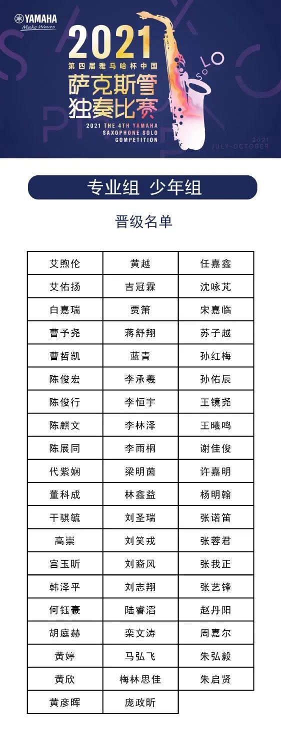 第四届“钱柜777杯”（中国）萨克斯管独奏比赛——决赛名单公布，决赛报名通道开启！